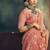 Pink faux cotton handloom saree with golden border