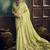 Light green faux cotton handloom saree with golden border