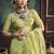 Light green faux cotton handloom saree with golden border
