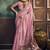 Onion pink faux cotton handloom saree with golden border