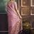 Onion pink faux cotton handloom saree with golden border