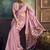 Onion pink faux cotton handloom saree with golden border