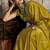 mustard gold faux satin saree with zari & woven border
