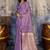 lavender purple faux satin saree with zari & woven border