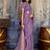 lavender purple faux satin saree with zari & woven border