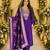 PURPLE EMBRODEIRY WORK WITH COTTON BLEND PLUS SIZE KURTI PANT DUPATTA