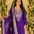 PURPLE EMBRODEIRY WORK WITH COTTON BLEND PLUS SIZE KURTI PANT DUPATTA