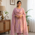 baby pink color sequence embroidery work silk blend salwar suit