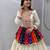 White Gamthi work & mirror work Cotton Navratri Lahenga Kediyu Set