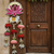 handmade lotus patch cow door hanging decorative pearl beads floral wall hanging for home decoration (pack of 2)