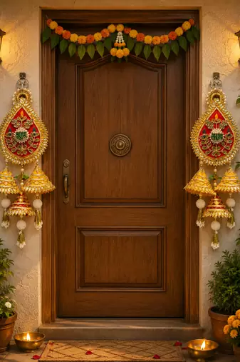 handmade door hanging decorative latkanhome temple office festive decor (pack of 2)