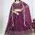 Wine Art Silk Embroidered Lehenga Choli