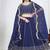 Navy Blue Art Silk Embroidered Lehenga Choli