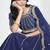 Navy Blue Art Silk Embroidered Lehenga Choli