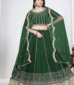 Green Art Silk Embroidered Lehenga Choli