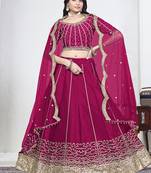 Rani Pink Art Silk Embroidered Lehenga Choli