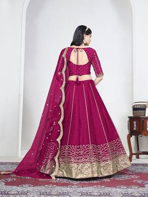 Rani Pink Art Silk Embroidered Lehenga Choli 2