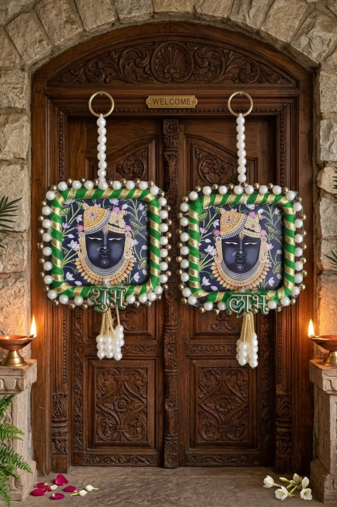 handmade traditional shrinath ji hanging for decoration hanging toran for home decor (pack of 2)