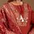 Rust cotton blend embellished kurta set