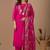 Rani Pink cotton blend embellished kurta set
