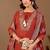 Rust cotton blend embellished kurta set