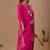 Rani Pink cotton blend embellished kurta set