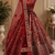 red color Embroidered Peacock and thread Real Mirror Handwork Sequins work silk blend Lehenga Choli set