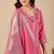 Pink cotton embellished kurta set