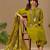 Lime cotton blend embellished kurta set
