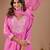 Pink cotton blend embroidered kurta set