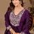 Wine cotton blend embroidered kurta set