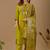 Lime cotton blend embellished kurta set