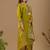 Lime cotton blend embellished kurta set