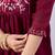 Maroon cotton embroidered kurta set