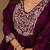 Wine cotton blend embroidered kurta set