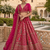 rani pink color Embroidered Peacock and thread Real Mirror Handwork Sequins work silk blend Lehenga Choli set