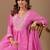 Pink cotton blend embroidered kurta set
