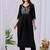 Black cotton embroidered kurta set
