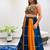 Mustard Embroidery work and Mirror Work Rayon Navratri Lahenga Choli Set