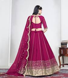 Rani Pink Art Silk Embroidered Lehenga Choli