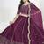 Wine Art Silk Embroidered Lehenga Choli