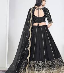 Black Art Silk Embroidered Lehenga Choli