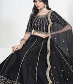 Black Art Silk Embroidered Lehenga Choli
