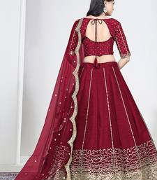 Red Art Silk Embroidered Lehenga Choli