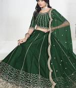 Green Art Silk Embroidered Lehenga Choli