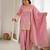 Dusty pink roman  silk  embroidery party wear sharara suit set