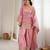 Dusty pink roman  silk  embroidery party wear sharara suit set