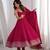 Pink   roman  silk embroidery party wear anarkali  suit set