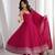Pink   roman  silk embroidery party wear anarkali  suit set