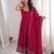 Pink   roman  silk embroidery party wear anarkali  suit set
